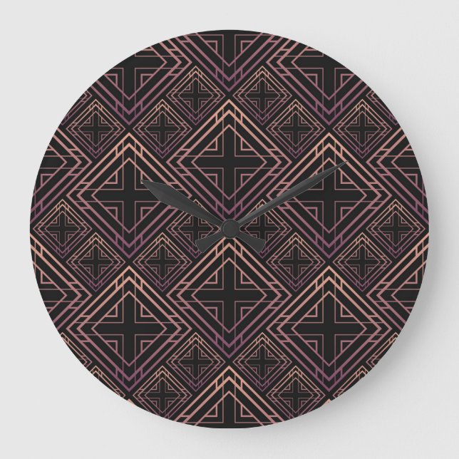 Art Deco Black-Gold Elegance Large Clock (Front)