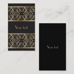 Art deco,black,gold,elegant,chic,monogram ready, c enclosure card