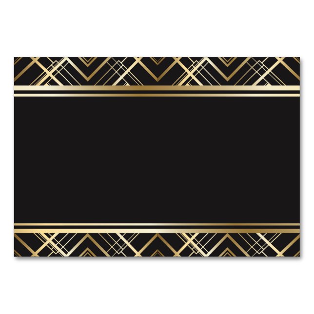 Art deco,black,gold,elegant,chic,monogram ready, table number (Front)