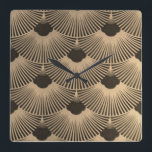 Art Deco Black/Gold Fan Design Clock<br><div class="desc">This black/Beigey-Gold Fan Design Clock Will Add Deco Nostalgic Flair to Your Decor.</div>