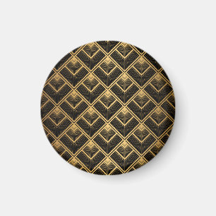 Art Deco Black Gold: Geometric Magnet