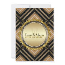 Art Deco Black Gold Geometry Wedding Special Event