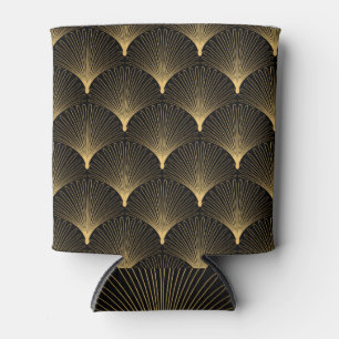 Art Deco: black gold pattern. Can Cooler