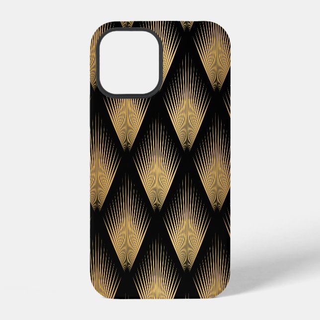 Art Deco, black gold pattern. iPhone Case (Back)