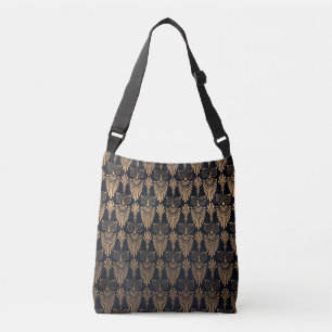 Art Deco Black Gold: Retro. Crossbody Bag