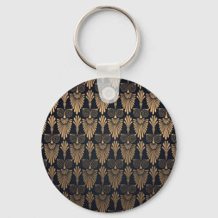 Art Deco Black Gold: Retro. Key Ring