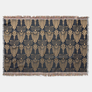 Art Deco Black Gold: Retro. Throw Blanket