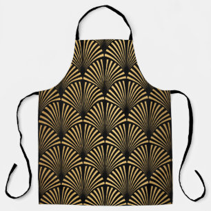 Art Deco: Black Gold Scales. Apron