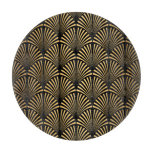 Art Deco: Black Gold Scales. Cutting Board