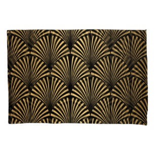 Art Deco: Black Gold Scales. Pillowcase