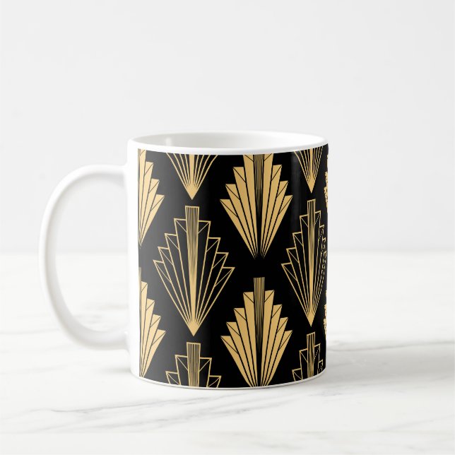 Art Deco Black Gold: Seamless Coffee Mug (Left)