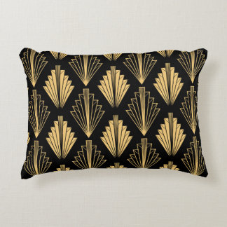 Art Deco Black Gold: Seamless Decorative Cushion