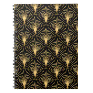 Art Deco Black Gold: Seamless Luxury Notebook