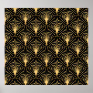 Art Deco Black Gold: Seamless Luxury Poster