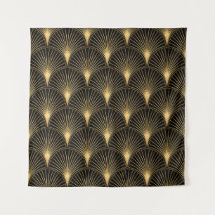 Art Deco Black Gold: Seamless Luxury Tapestry