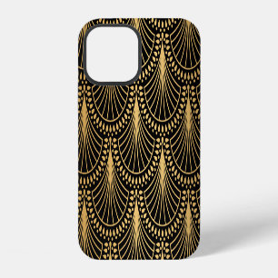 Art Deco, black gold, seamless pattern. iPhone 12 Case