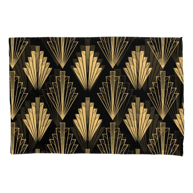 Art Deco Black Gold: Seamless Pillowcase (Front)