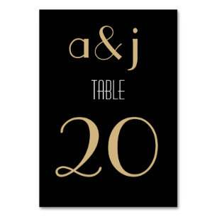 Art Deco Black Gold   Table Number Cards