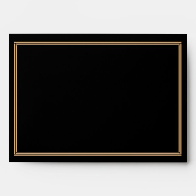 Art Deco Black Great Gatsby A7 Wedding Envelopes (Front)