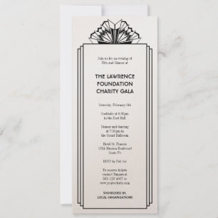 Art Deco black stacked frame glamour formal event Invitation