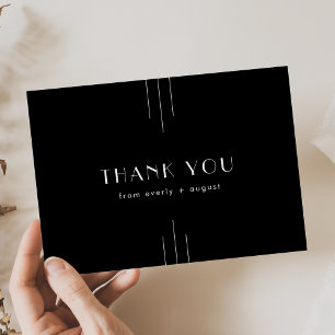 Art Deco Black Thank You Card / EVERLY Suite