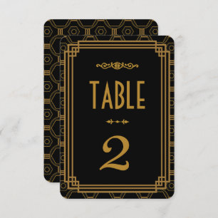 Art Deco Black Wedding Table Numbers
