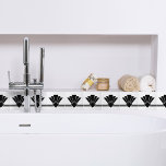 Art Deco Black White Chic Geometric Border 04 Ceramic Tile<br><div class="desc">Crisp black and white elegant art deco style simple chic geometric fan element ornament decorative border ceramic tile. Sleek design,  perfect for a modern or art deco vintage style interior.</div>