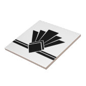 Art Deco Black White Chic Geometric Border 04 Ceramic Tile (Side)