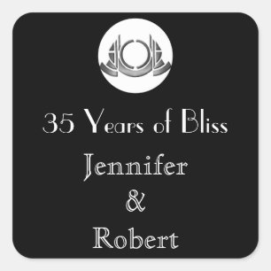Art Deco Black White Medallion Envelope Seal
