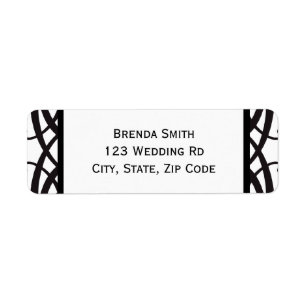 Art Deco Black White Wedding Address Labels