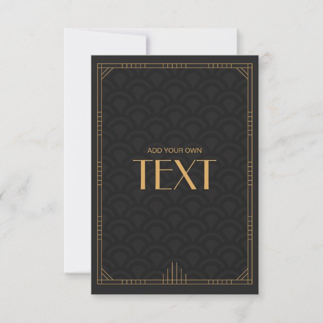Art Deco Blank Customisable Wedding Invitation (Front)