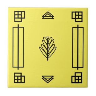 Art Deco Blocks in Yellow Ceramic Tile