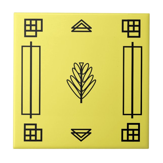 Art Deco Blocks in Yellow Ceramic Tile (Front)
