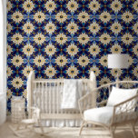 Art Deco Blue And Gold Floral Pattern Homedecor Wallpaper<br><div class="desc">Strong geometric shapes or bold repetitive patterns are brilliant for adding depth and movement,  something that paint alone cannot achieve in the same way.</div>