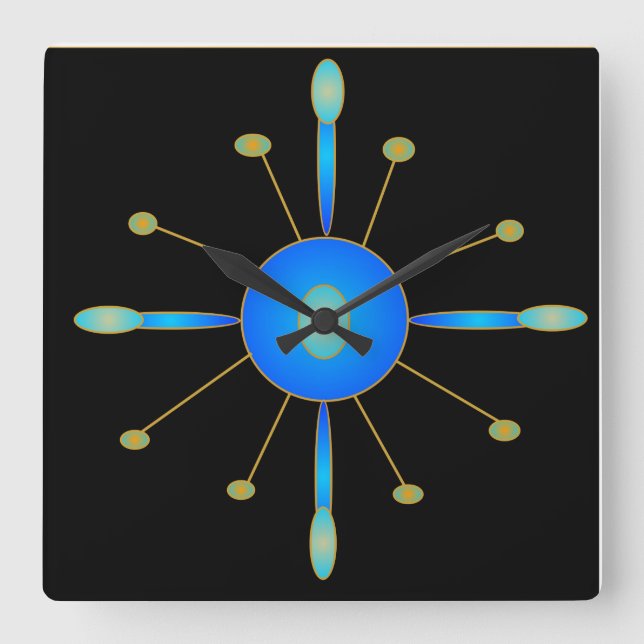 Art Deco Blue/ Aqua/ Gold > Creative Clocks (Front)