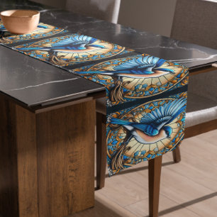 Art Deco Blue Bird Table Runner