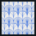 Art Deco Blue Poster<br><div class="desc">Whie   Blue minimal art deco pattern</div>