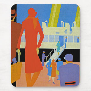 Art Deco Boarding Mouse Pad