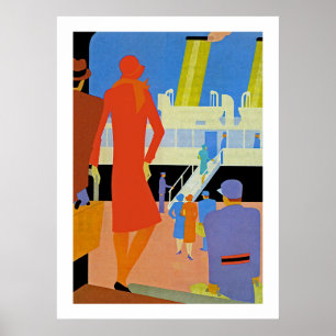 Art Deco Boarding Poster