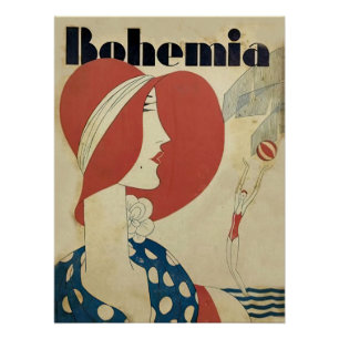 Art deco bohemia magazine cover poster