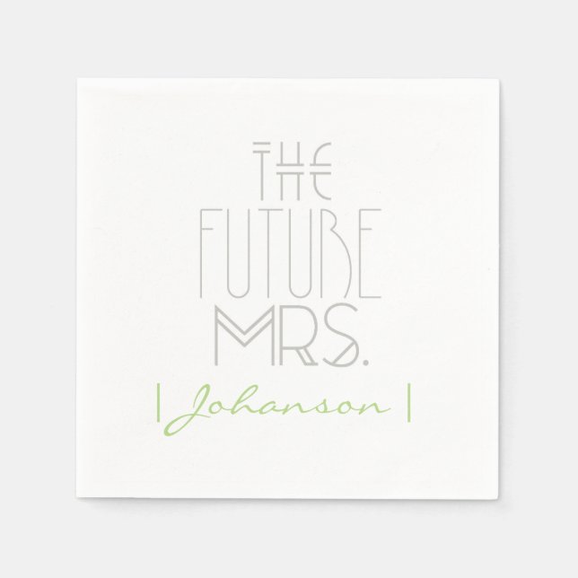 Art Deco Bohemian Bride | The Future Mrs | Napkins (Front)