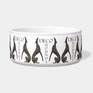 Art Deco Borzoi Ceramic Pet Bowl