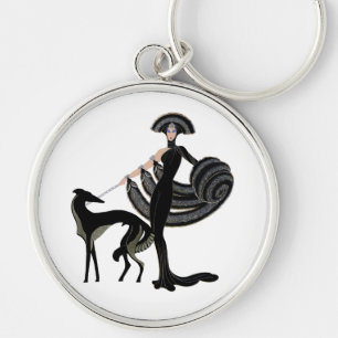 Art Deco Borzoi Key Ring