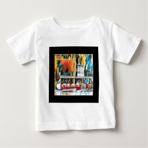 Art Deco Boston Swan Boats Baby T-Shirt