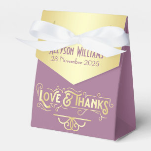 Art Deco Bridal Shower Gold Lilac Love & Thanks Favour Box