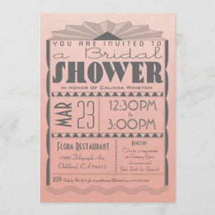 Art Deco Bridal Shower Invitation - Gatsby Style