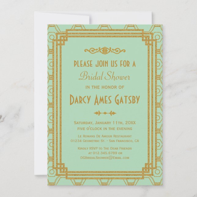 Art Deco Bridal Shower Invitations (Front)