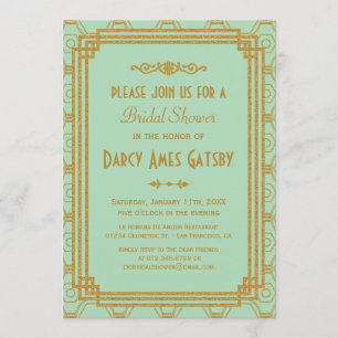 Art Deco Bridal Shower Invitations