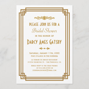 Art Deco Bridal Shower Invitations