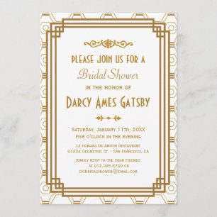 Art Deco Bridal Shower Invitations